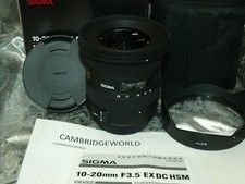 Sigma EX 10-20mm F3.5 HSM EX DC ZOOM Lens NEW For SONY CAMERAS with CASE  HOOD
