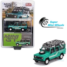Mini GT 1:64 Land Rover Defender 110 1985 County Station Wagon Trident #590