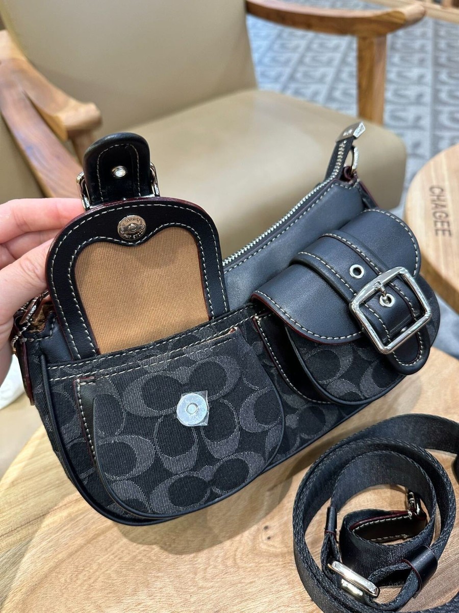COACH Ashton Baguette In Signature Denim black CQ184