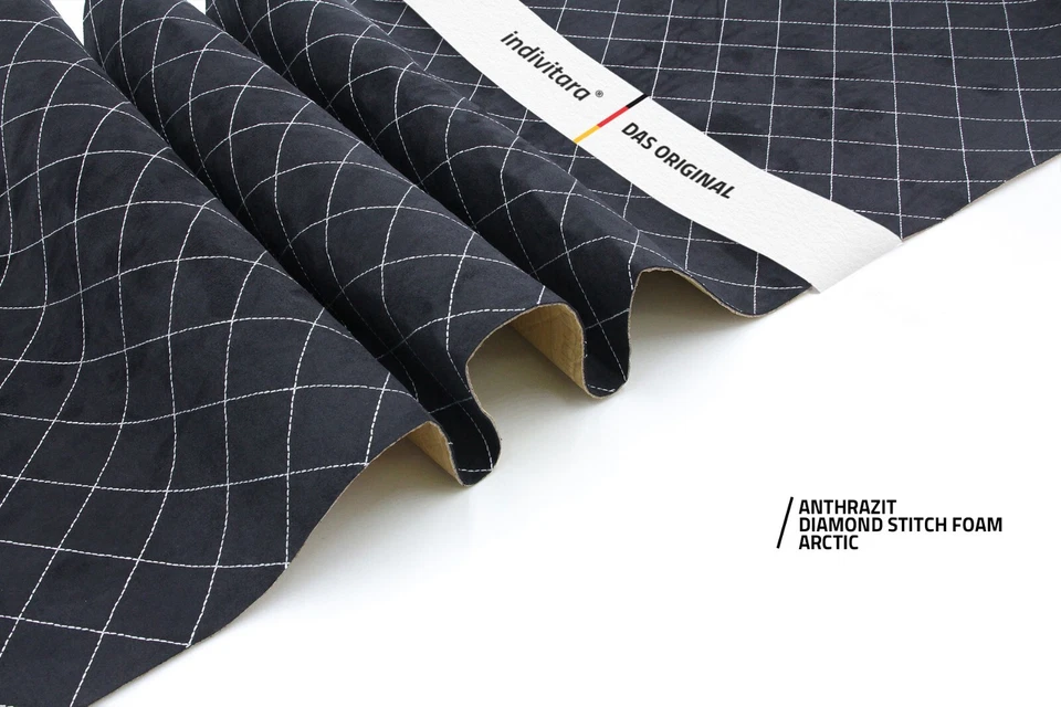 indivitara® Premium Stitch Foam Mikrofaserstoff selbstklebend dehnbar kaschiert - Bild 3 von 4