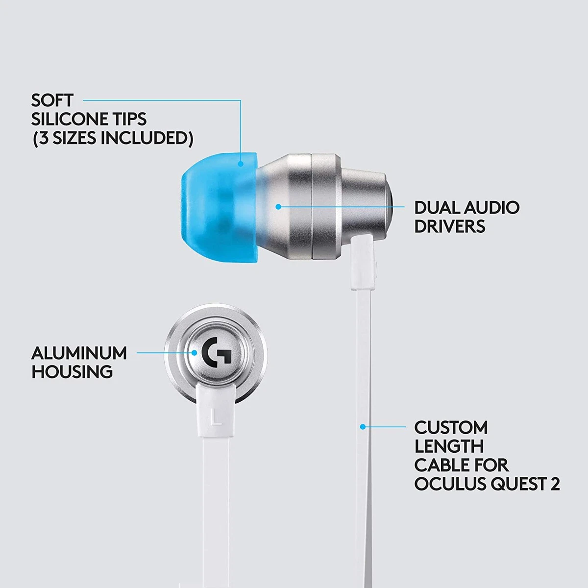 Logitech G333 VR Gaming Earphones for Oculus Quest 2 eBay