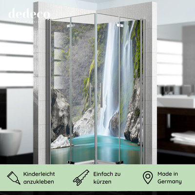 dedeco Alu Eck-Duschrückwand Bad 2 x 90x200cm Fliesenersatz fugenlos wasserfest 