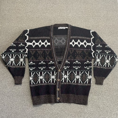 Vintage Bugle Boy Cardigan Sweater Mens Medium 90s Preppy Casual Nice