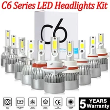 20x H4/H11/9005/9006/5202/9007 C6 LED Headlight Kit 6500K White Hi/Lo Beam Bulbs
