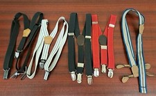 LOT Of 5 LITTLE BOY SUSPENDERS Black Red White Clip-on Church Costume Dress-up