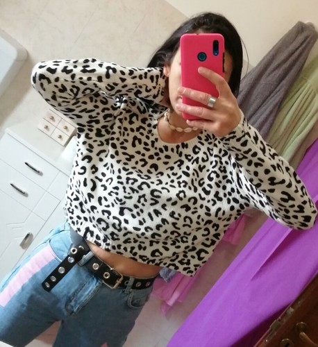 Maglione Donna Corto h\u0026m divided pana maculato s | eBay
