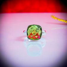 Lovely Peridot Topaz Gemstone 925 Sterling Silver Handmade Ring All Size