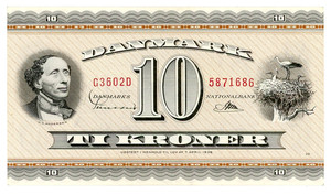 Denmark🇩🇰 ... P-44p ... 10 Kroner ... 1960 ... *UNC*🤩