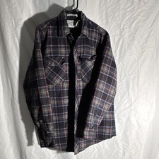 Northwest Territory Men's L Flannel Plaid Quilted Lined Button-Front Shirt