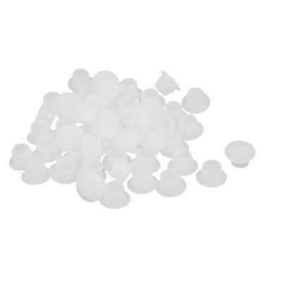 8mm Dia Plastic Straight Line Screw Cap Covers Hole Lids White 50pcs