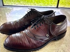 FootJoy Classics 57398 Cordovan Tegu Lizard Exotic V-Saddle Golf Shoes Mens 9 D