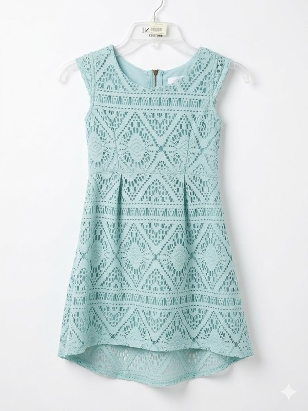 Turquoise Blue gold zipper dress size 10 kids