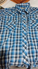 Wrangler Men's Blue Plaid Western Show Shirt 3XL Long Sleeve Western Style