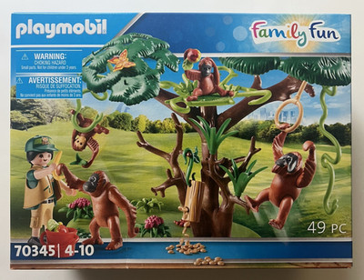 PLAYMOBIL 70345 FAMILY FUN ZOO ORANGUTANGS WITH TREE NEW SEALED NIB RETIRED