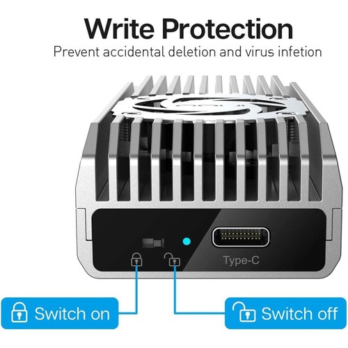 Boîtier SSD M.2, ventilateur intégré, 10 Gbit/S, USB 3.1 Gen2 type C, M.2 N2764 - Photo 8/10