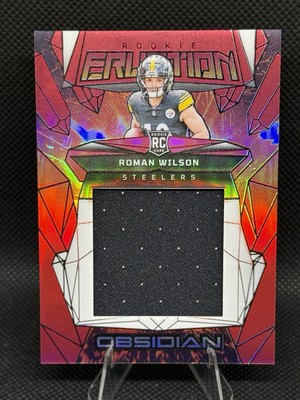 2024 PANINI OBSIDIAN ROMAN WILSON ERUPTION RED ROOKIE JERSEY # d/75 ERM-RWN