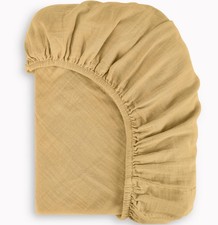 Organic Cotton Muslin Mini Crib Sheet, GOTS Certified Fitted Mini Crib Mattre...