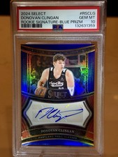 2024-25 Panini Select Donovan Clingan RC Blue Prizm Auto /49 PSA 10  Rookie