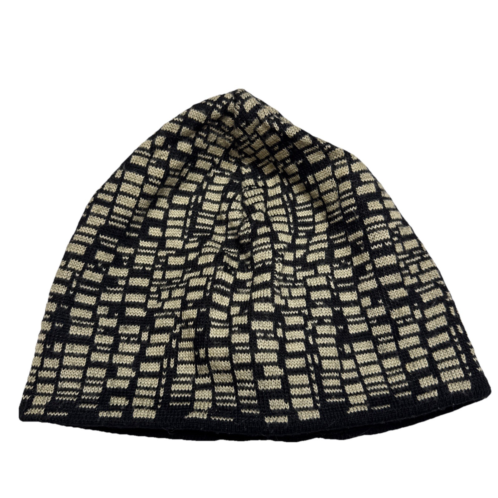 Merkley Headgear Beanie Hat Black Tan Geometric Wool Blend Made in Canada Vail image 2