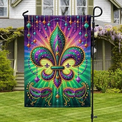 Loui-siana M-a-rdi G-ras Fl-eur d-e Lis Flag Graden Flag