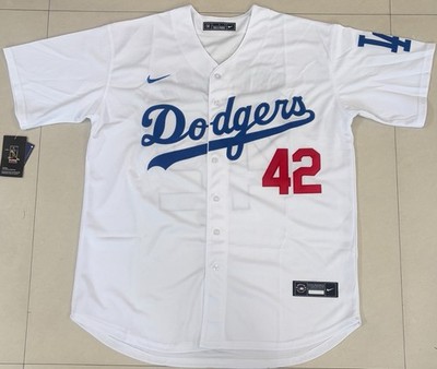 NWT MLB Los Angeles Dodgers Jackie Robinson #42 Large White Jersey