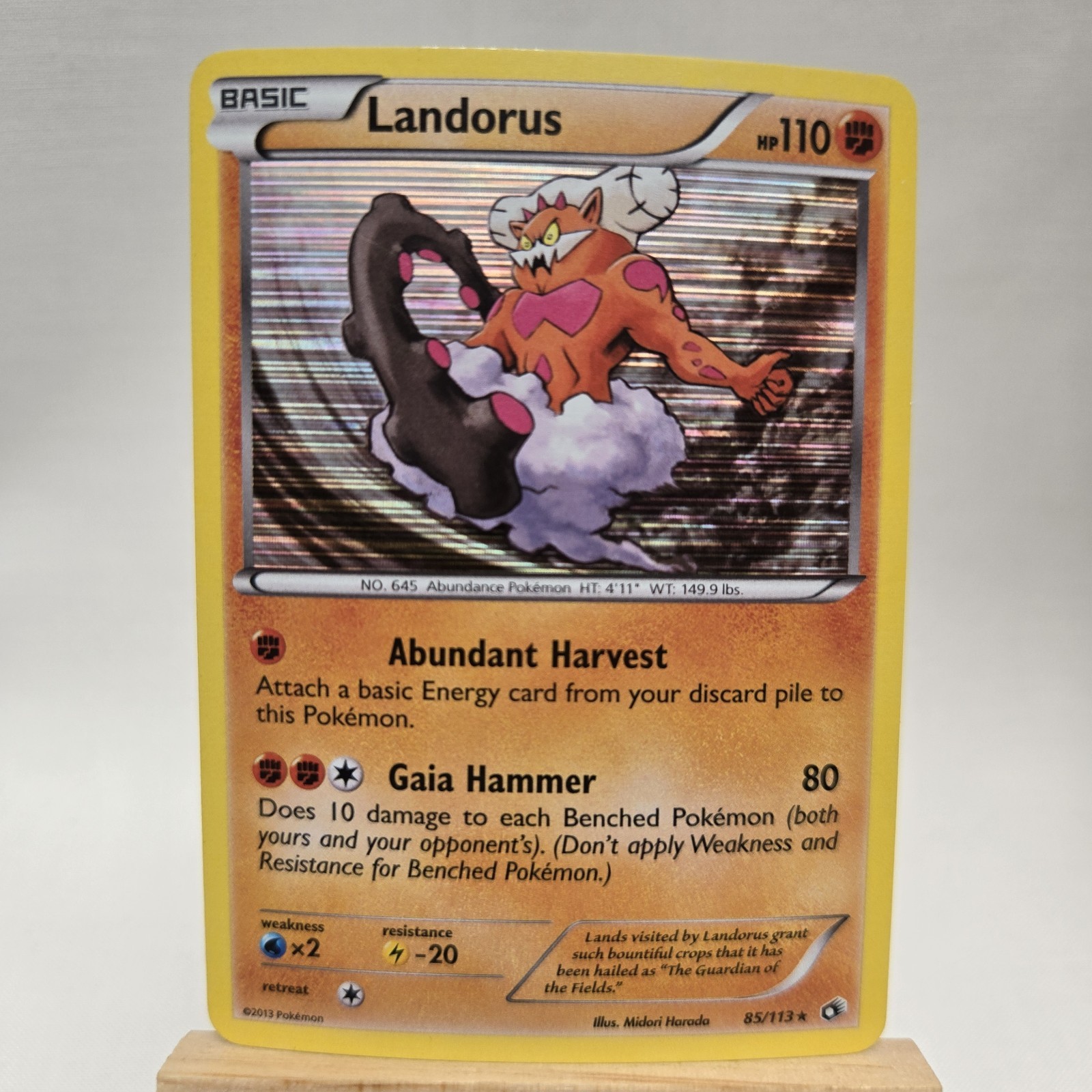Landorus 85/113 Holo Rare Legendary Treasures Pokemon Card Near Mint/Excellent