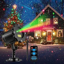 Laser Christmas Projector Lights Outdoor Landscape Spotlight Red and Green Star