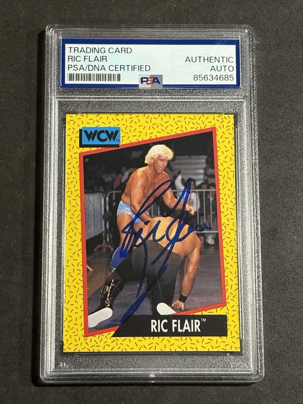 RIC FLAIR 1991 IMPEL WCW WRESTLING SIGNED AUTOGRAPHED CARD PSA/DNA CERTIFIED