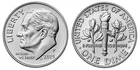 2025 - P    BU  UNC   ROOSEVELT DIME from Logistics Rolls     STOCK PHOTO