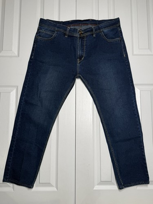 #ad vision jns style essentials jeans blue denim mens 46x30 straight leg $25.69