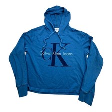 Calvin Klein Jeans Blue Logo Hoodie Sweatshirt Size S