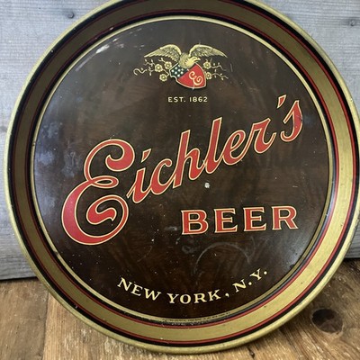 EICHLER'S BEER NEW YORK N.Y. VINTAGE BEER TRAY LARGE COLLECTION 13 INCHES