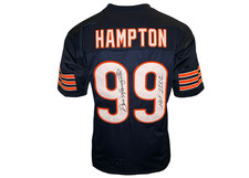 Dan Hampton Signed Chicago Blue Football Jersey JSA HOF 2002 Insc