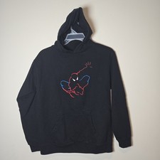 Universal Studios Spider-Man Hoodie Youth XL Black Sweatshirt Embroidered Marvel