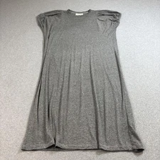 The Great T-Shirt Dress Womens Large 3 Heather Gray Maxi Puff Shoulder USA Boho