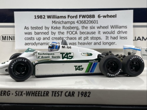 1/43 Minichamps F1 1982 Williams Ford FW08B Rosberg 6 Wheel Test 436820601 ! - Picture 8 of 11