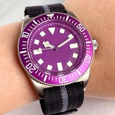 Purple 42mm Tactical Frog FXD Titanium NH35 200M Diver Watch Men Sapphire Lume