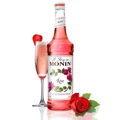Monin - Rose Syrup, Elegant & Subtle, Great for many drinks, Gluten Free 750ml