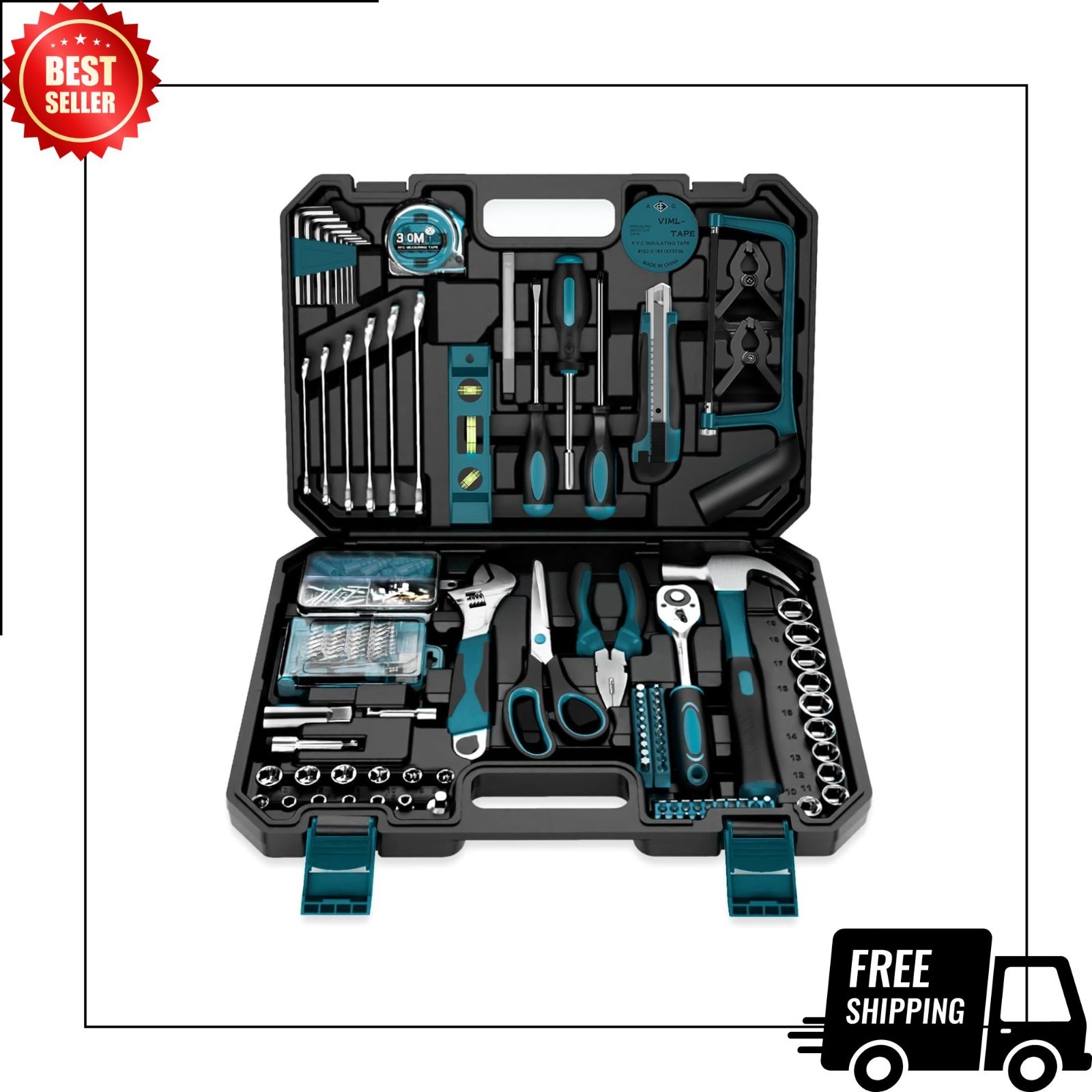 257-PC Home Tool Kit &ndash; Household Repair Set with Screwdriv