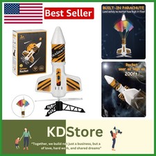 Kids Air Rocket Launcher Toy 200ft with Parachute Rechargeable Outdoor Fun
