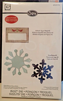 Sizzix BigZ Snowflakes with Bonus Tag w/Birds Die - Opened but never used