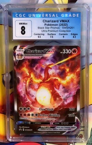 Pokémon CGC 8 Charizard VMAX Promo From Ultra Premium Collection - SWSH261