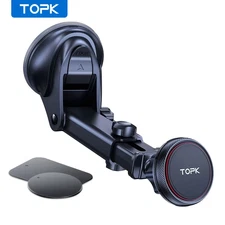 Magnetic Car Phone Mount; N52 Strong Magnet Dashboard Windshield Suction Cup Car