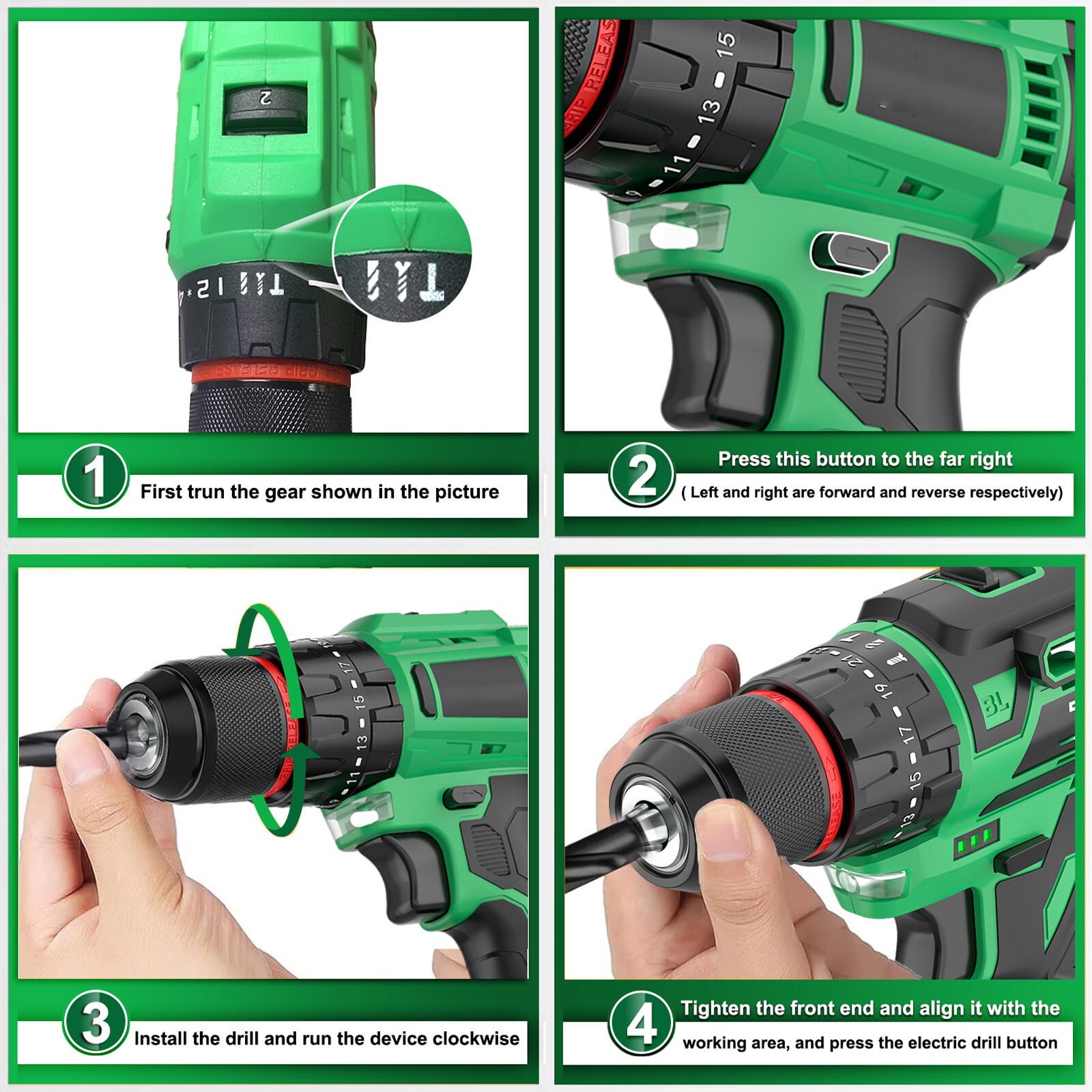 Set Avvitatore a Batteria 20V Trapano Avvitatore a Percussione per Avvitatore e Trapano Con 2 Batterie5L foto 6