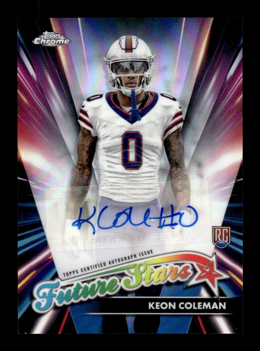 Keon Coleman Topps Chrome Future Stars Autographs #FSAKC Red Refractor