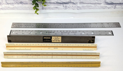 LOT 5 ️Vintage Engineering Drafting Slide Ruler Dietzgen Lutz Bruning Westcott