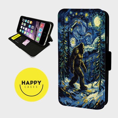 SASQUATC STARRY LANDSCAPE - Kunstleder Klapp Handy Hülle Cover - iPhone/Samsung