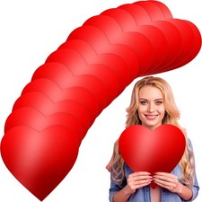 100 PCS 12 Inch Large Red Heart Paper Cutouts Valentine's Day Craft Decor