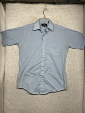 Givenchy Button Shirt Mens 14.5 Blue Short Sleeve Casual