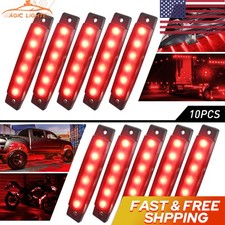 10X LED 12V Red Side 6 Lights Marker Truck Indicator Car waterproof Trailer USA